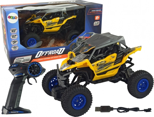 RC off-road mașină cu telecomandă galbenă 1:16