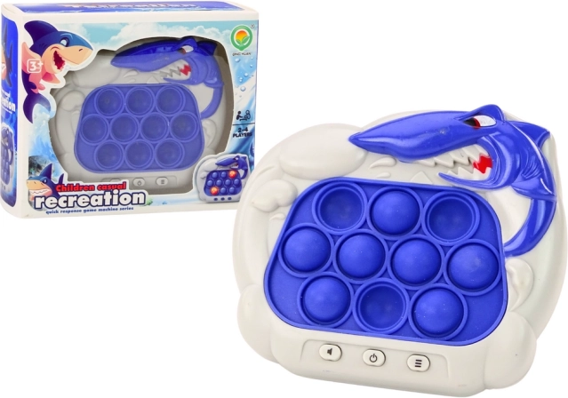 Consolă Pop-It Rechin Lumină Sunete Albastră