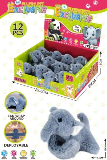 Brățară de pluș cu elefant 11 × 7,5 cm