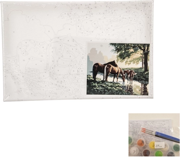 Pictură pe numere – Cai 24 × 30 cm