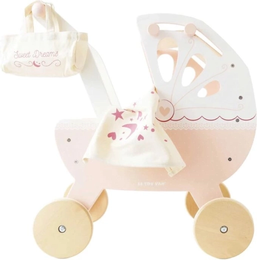 Le Toy Van cărucior din lemn pentru păpuși Sweetdreams