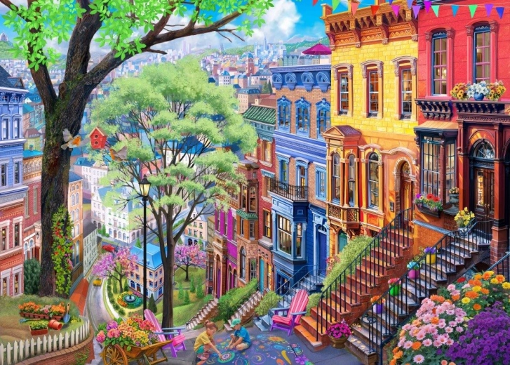 Puzzle Orașul de Primăvară 500 Piese