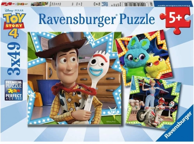 RAVENSBURGER Puzzle Toy Story 4: Suntem împreună în asta 3x49 piese