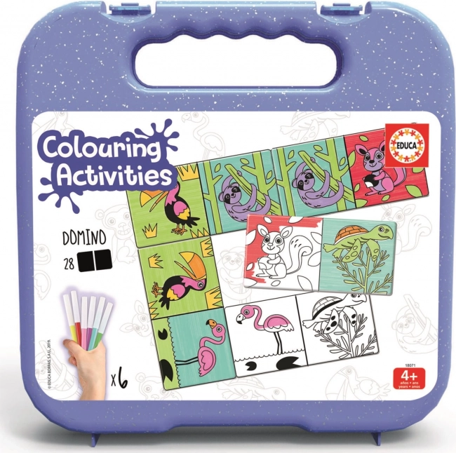 Domino de colorat Animăluțe cu carioci