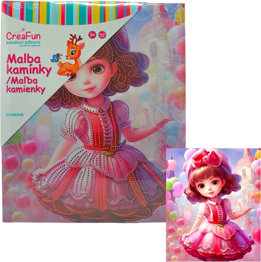 Pictură cu diamante păpușă aniversară 25 × 30 cm