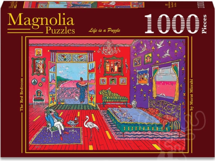 Puzzle Magnolia dormitor roșu 1000 de piese