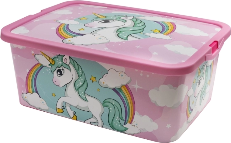 Cutie de depozitare cu motiv de unicorn, 13 l