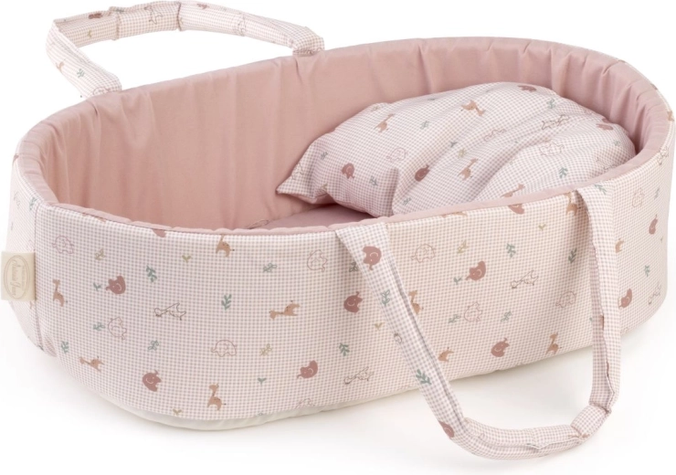 Coș textil portabil Antonio Juan Savanna cu pernă pentru păpuși de până la 33 cm