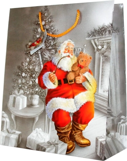Pungă cadou de Crăciun Santa Claus mare (5 modele) - 1 bucată