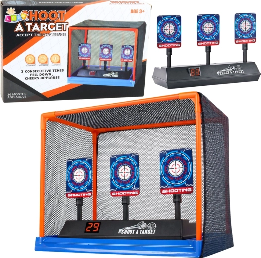 Țintă electronică de tragere cu contor digital și plasă de protecție