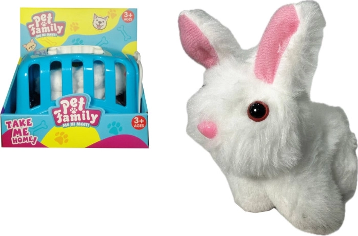 Iepuraș de pluș cu accesorii în cutie de transport