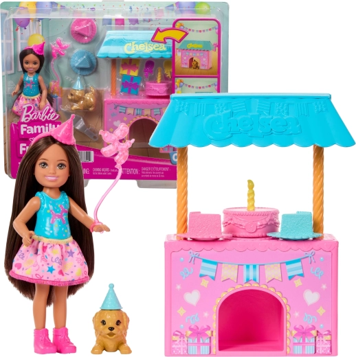 Mattel Barbie Club Chelsea surpriză de ziua de naștere – set cu păpușă, cățel și accesorii