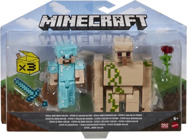 Figurine Minecraft 8 cm – set de două cu accesorii