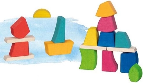 Cuburi de construcție din lemn Creo goki Evolution (18 piese)