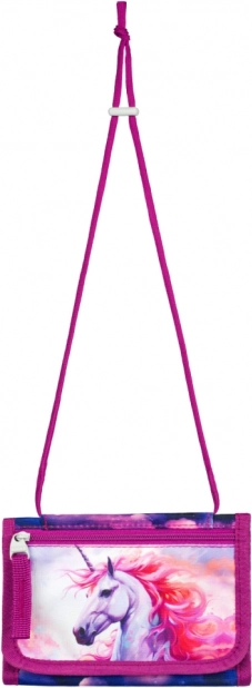 portofel la gât cu motiv unicorn