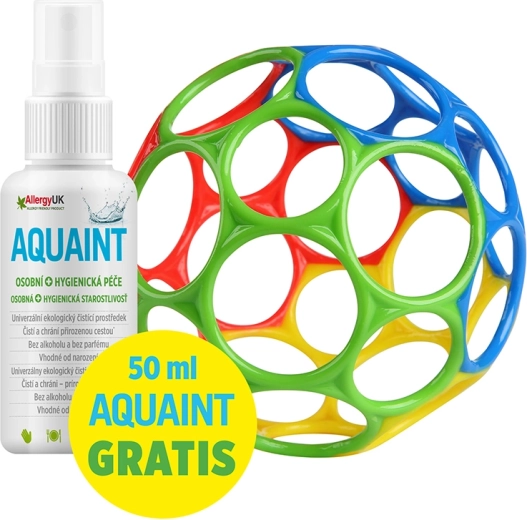 Oball Rattle – zornăitoare 10 cm albastră + Aquaint apă de curățare ecologică 50 ml