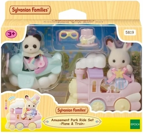 Sylvanian Families parc de distracții – avion și trenuleț set de joacă