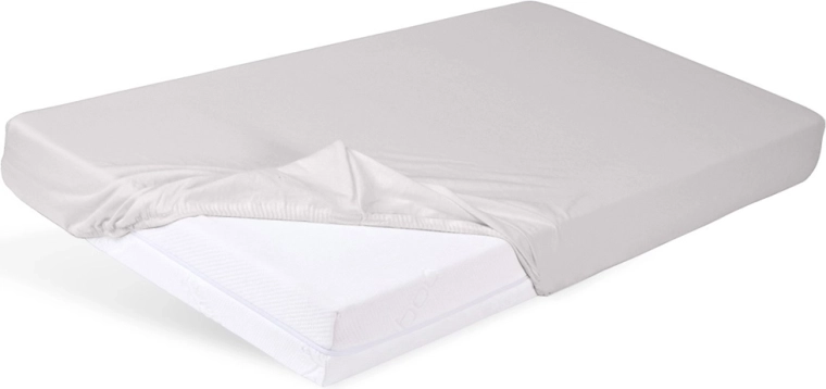 Cearșaf cu elastic Babymatex, jersey, pentru pătuț 60 × 120 cm, gri deschis
