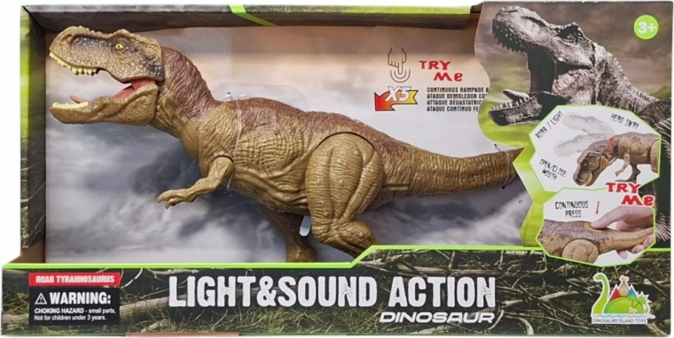 Dinozaur tyrannosaurus rex cu efect de fum, lumini și sunete