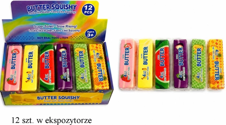 Gniotek senzorial antistres de strâns (squishy) „unt” fructe - 1 bucată