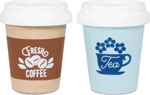 Le Toy Van cafea și ceai la pachet – set din lemn cu 2 pahare