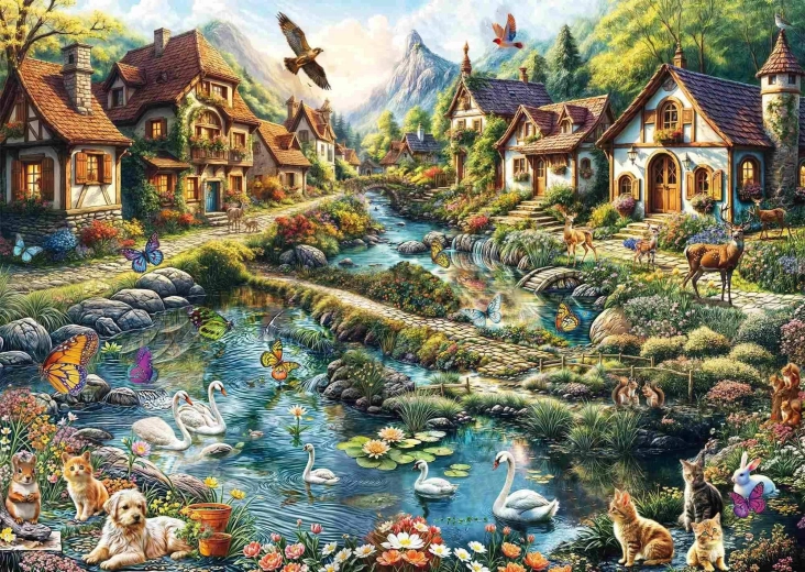 Puzzle Sat la marginea pădurii 1000 piese SCHMIDT