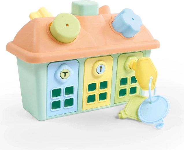 Căsuță de sortare cu chei – jucărie educativă pentru toddleri