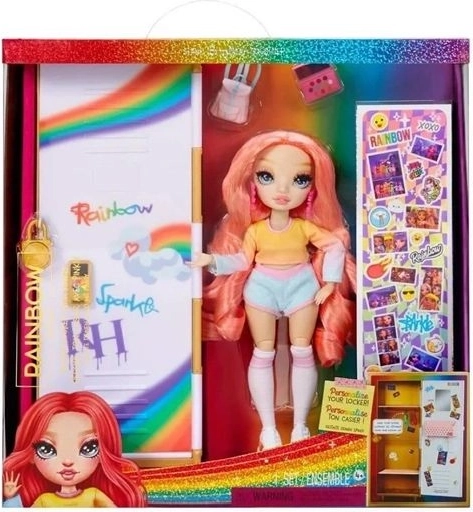 Rainbow High păpușă fashion cu dulăpior școlar (locker) și accesorii