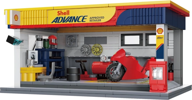 Set de construcție CaDA stație de alimentare Shell la scara 1:30