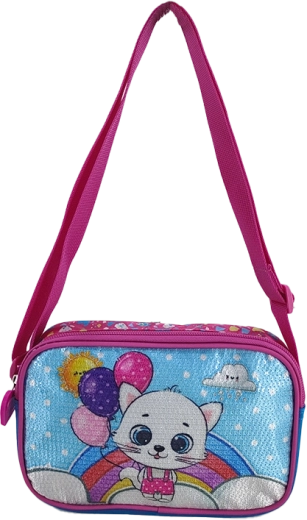 Geantă de umăr pentru copii Pisicuță și baloane 21,5 cm