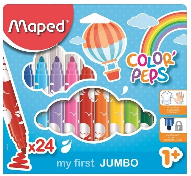 Carioci MAPED Color'Peps Early Age Jumbo, 24 buc