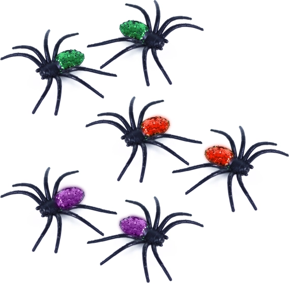Decorațiuni păianjeni cu sclipici, 3 culori
