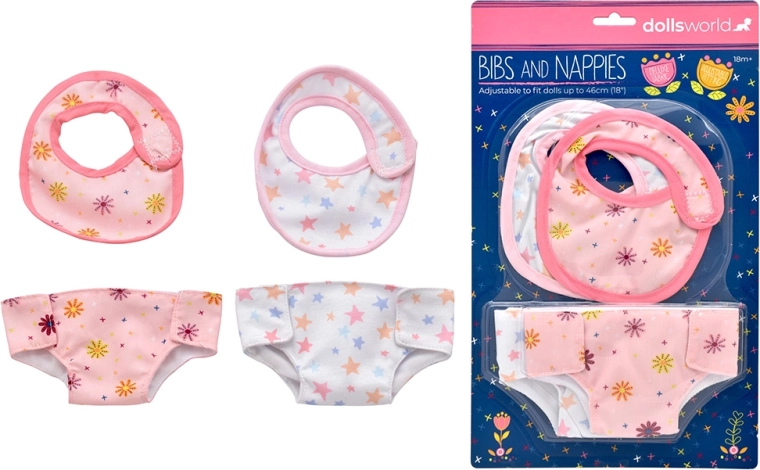 Dolls World bavete și scutece pentru păpuși 46 cm
