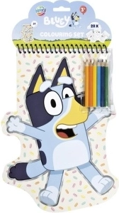 Bluey – carte de colorat cu autocolante și creioane colorate (6 buc.)