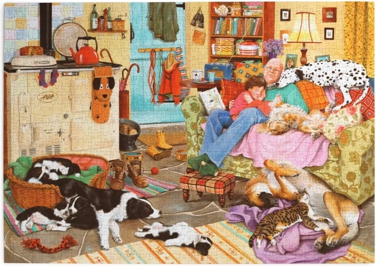 Puzzle House of Puzzles Relaxare cu câini, 1000 de piese