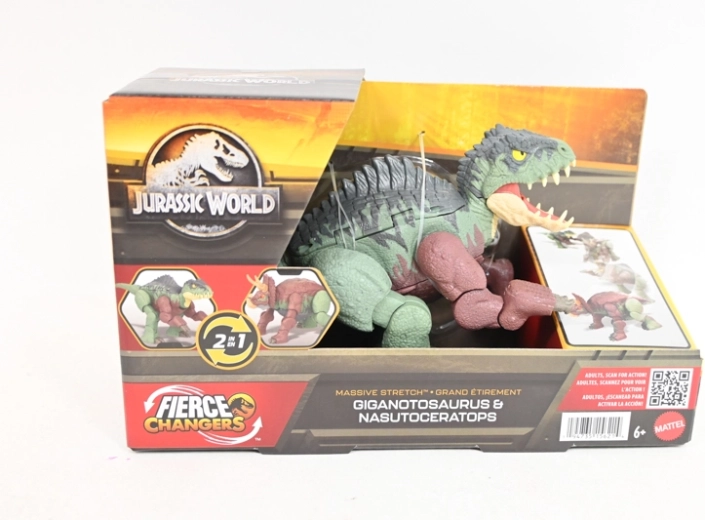 Jurassic World figurină de dinozaur Nasutoceratops 2v1