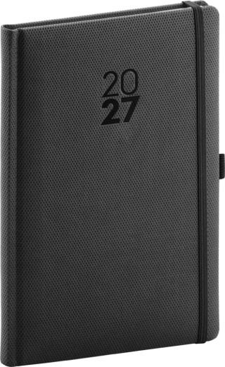 Agendă săptămânală Notique Diamante 2027 neagră 15 × 21 cm