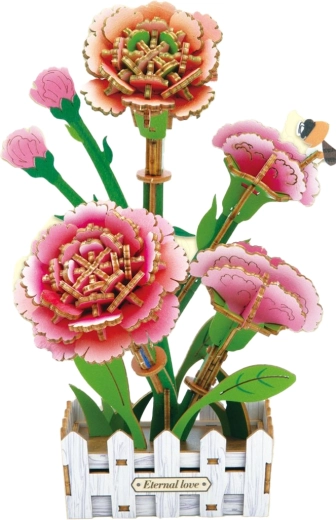 Puzzle 3D din lemn garoafă 19,5 cm