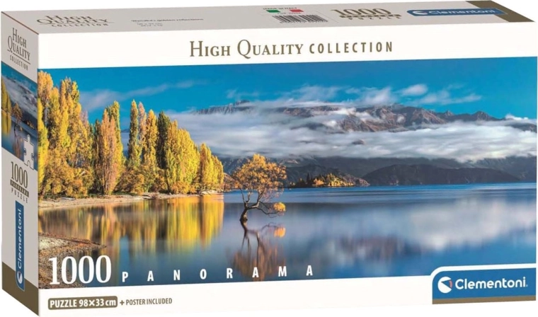 Puzzle panoramică Reflecțiile aurii ale lacului Wanaka 1000 piese CLEMENTONI