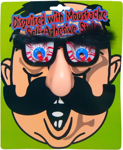 Ochelari haioși cu nas mare și sprâncene stufoase