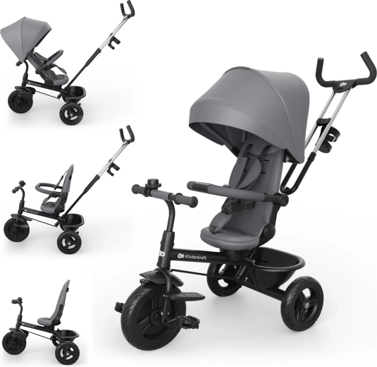 Tricicletă Kinderkraft Aston 2 Plus 6în1 gri