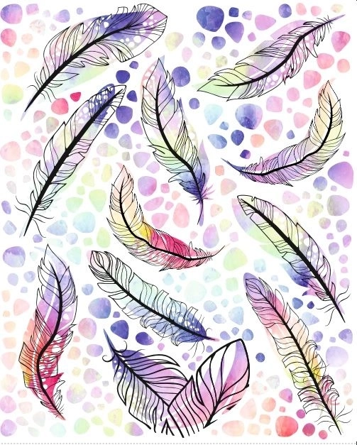 aplicații termocolante cu pene – coală mare 20 × 30 cm