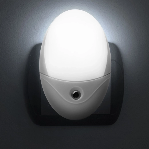 Lumină de orientare de noapte LED Phenom cu senzor de lumină, albă