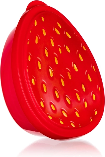 Cutie pentru gustări cu motiv căpșună 19,5 × 16 × 6 cm plastic roșu