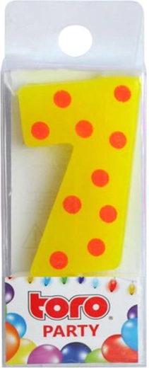 Lumânare pentru tort numărul 7 TORO de înfipt 4,5 cm