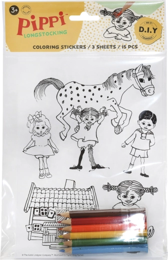 Set creativ de autocolante de colorat Pippi Șosețica