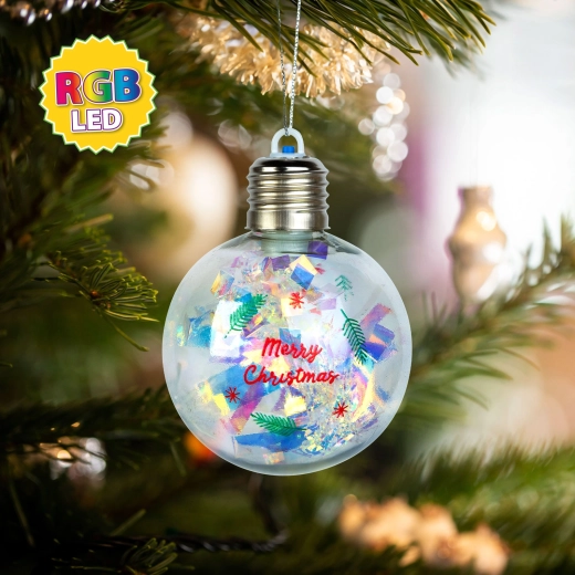 Glob LED de Crăciun cu iluminare RGB, 8 cm