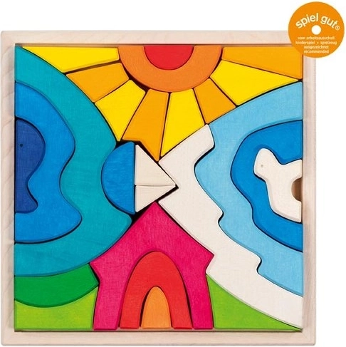 Puzzle peisagistic din lemn cu ursuleț polar - 1 bucată