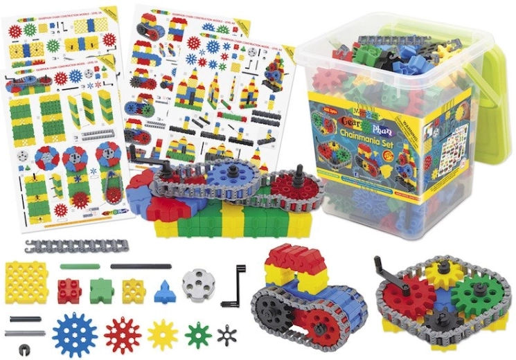 Set de construcție MORPHUN GearPhun – roți dințate și lanțuri, 270 piese