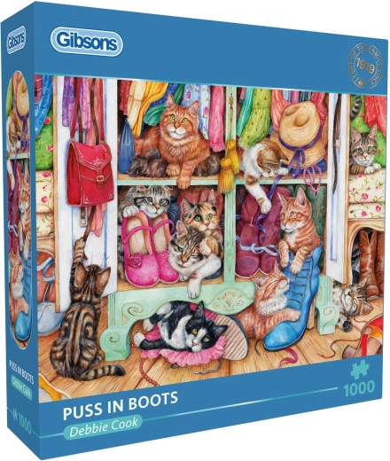 Puzzle Gibsons Pisici în cizme 1000 de piese